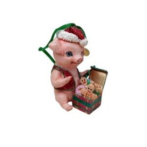 The Danbury Mint Christmas Baby Animal Ornament Collection Piglet